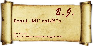 Boszi Józsiás névjegykártya